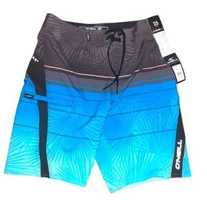 Boys O'Neill Blue and Black Board Shorts Athletic Design Size W25